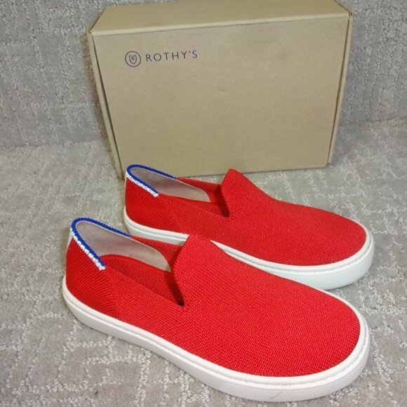 Rothys The Kids Sneaker Red Lollipop Slip On Flat Shoes Kids Size 11-13-1-4 - Picture 10 of 11